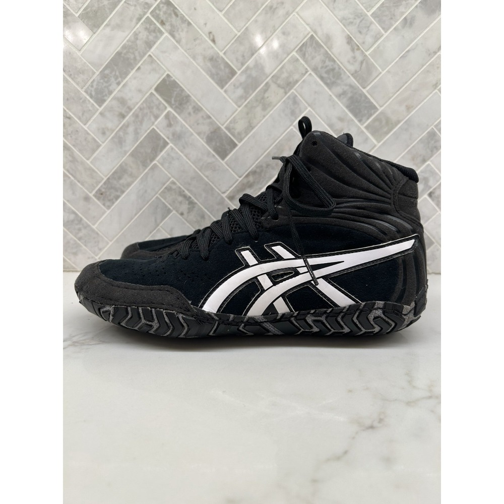 Asics Aggressor Wrestling Boxing Shoes Men's Size‎ 6.5 Black Lace Up 1081A048